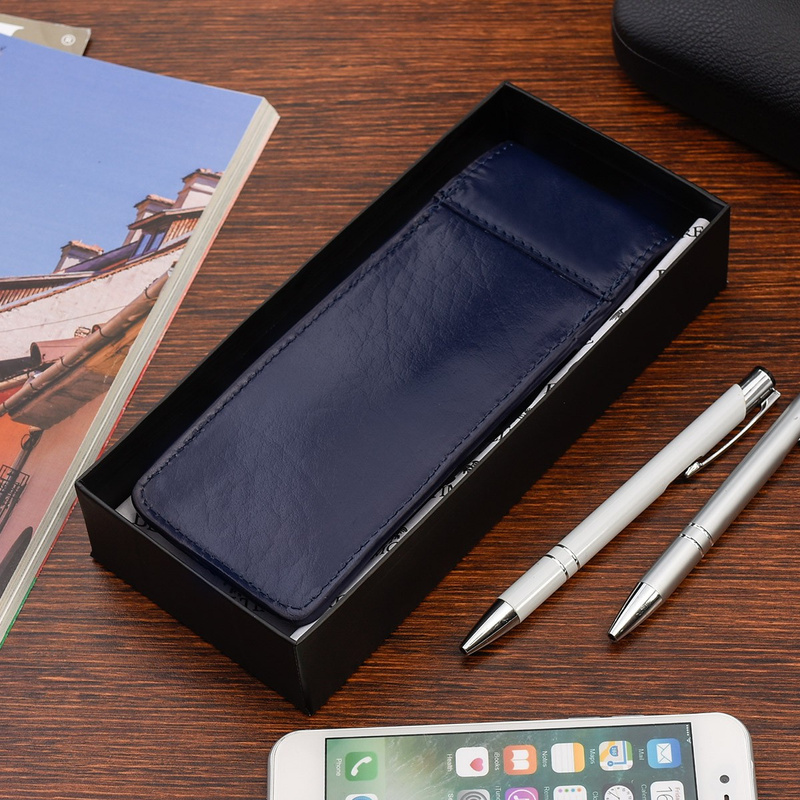 Piórnik Skórzany etui na pióro granatowe Beltimore J03