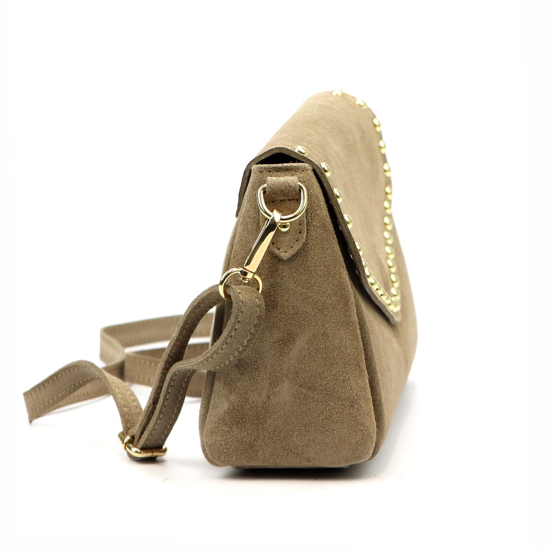 Vera Pelle damska listonoszka skórzana zamszowa torebka na ramię kieszenie