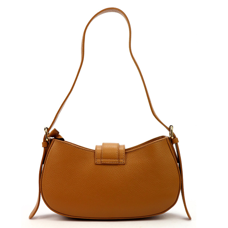 Vera Pelle damska listonoszka z kieszenią torebka na ramię skóra naturalna