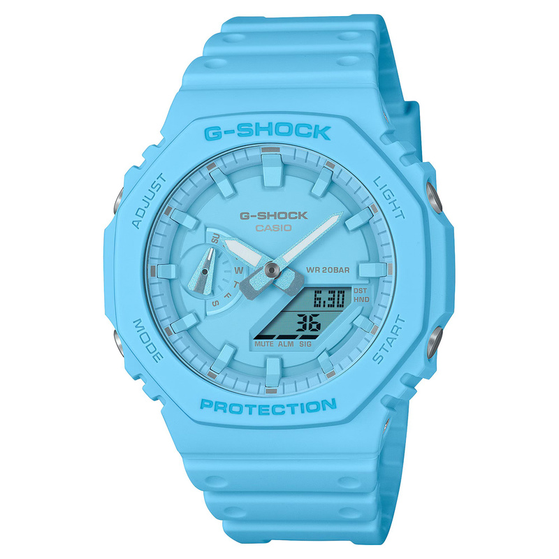 Zegarek CASIO GA-2100-2A2ER. Kwarcowy, Kolor niebieski. Mężczyzna.