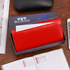 Damski skórzany portfel duży poziomy retro RFiD czerwony BELTIMORE 040