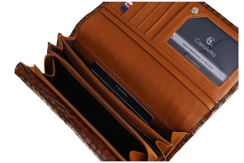 Portfel skórzany damski Canaletto croco PD1634s299 RFID