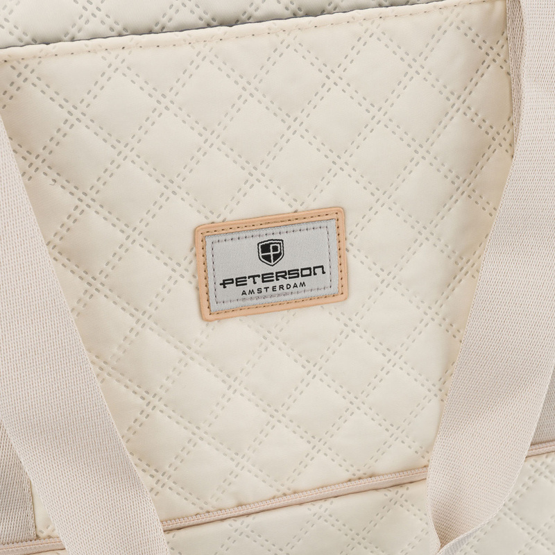 Beżowa, treningowa torba wykonana z poliestru, jednokomorowa - Peterson