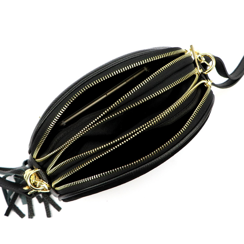 Vera Pelle listonoszka damska skóra naturalna zamsz trzykomorowa kieszenie