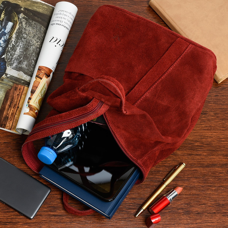 Bordowy Vera Pelle włoski Plecak Skórzany damski mały T53