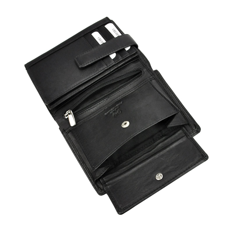 Albatross męski portfel skóra naturalna pionowy składany pojemny RFID