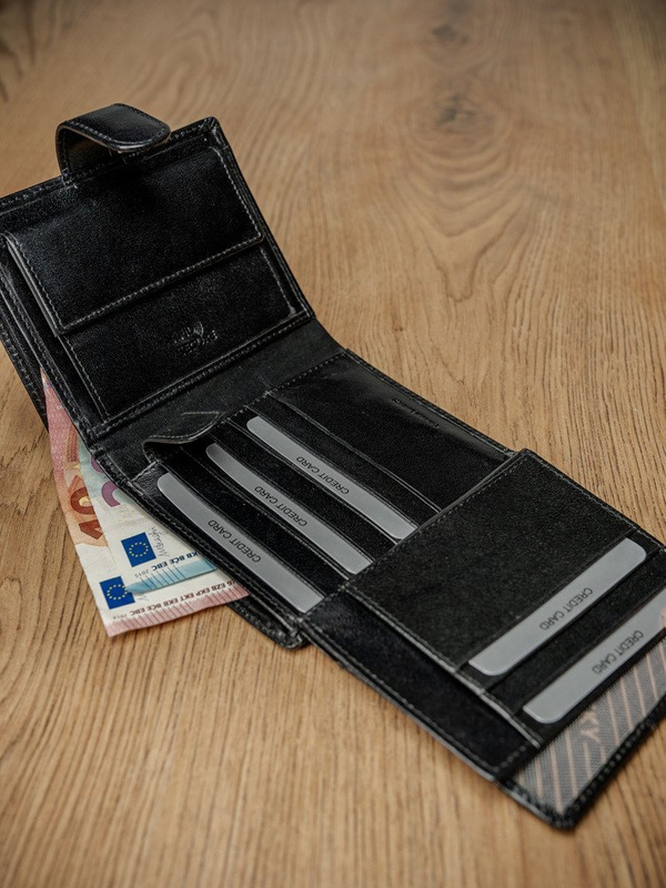 Skórzany duży pojemny męski portfel Rovicky z RFID