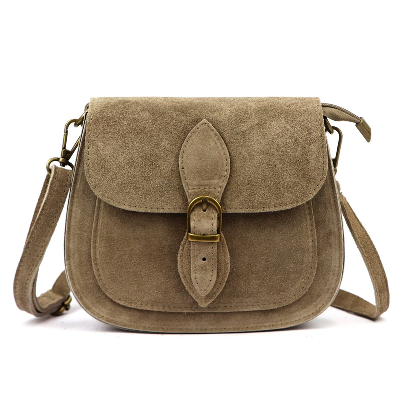 Luka Klasyczna Zamszowa damska listonoszka skórzana przez ramię z kieszenią