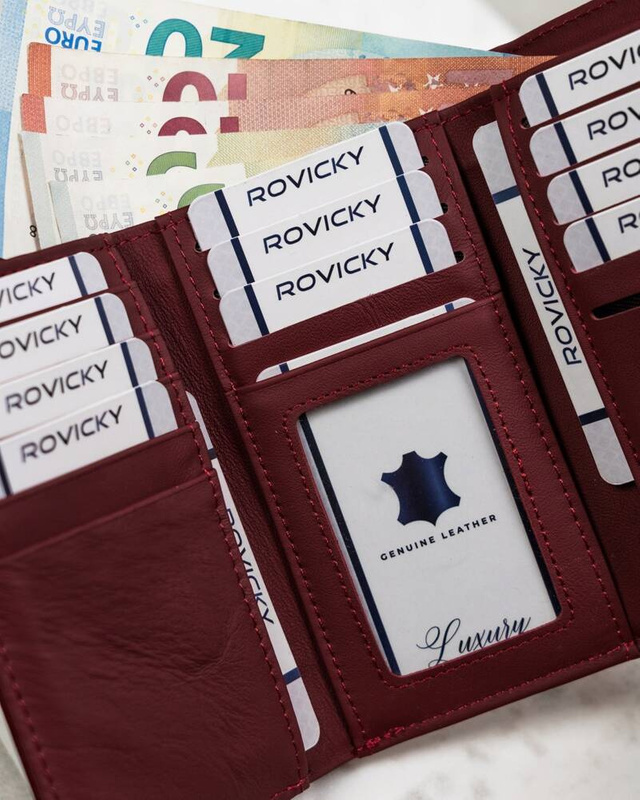 4U Cavaldi Lakierowany Duży portfel damski ze skóry naturalnej portmonetka