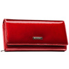 Duży, czerwony portfel damski ze skóry naturalnej i ekologicznej wyposażony w system RFID - Rovicky