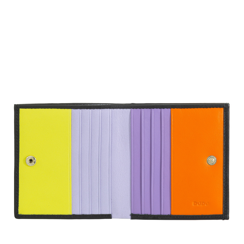 DuDu portmonetka portfel skóra naturalna Mała kontrastujące kolory RFID