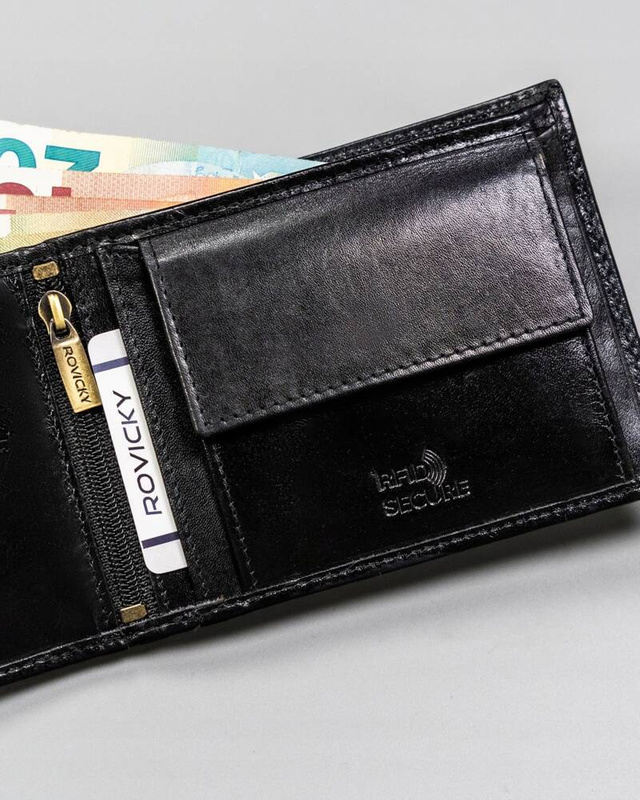 Rozbudowany pojemny męski portfel z RFID Rovicky