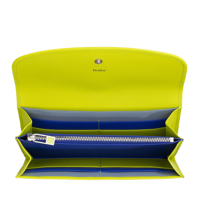 Dudu damska portmonetka skóra naturalna klasyczny podłużny portfel zatrzask