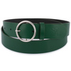 Skórzany pasek damski do spodni sukienki zielony skóra nat. 3,5 cm Beltimore B83 : Kolory - zielony,