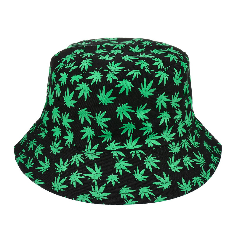 Czarny kapelusz dwustronny bucket hat wędkarski modny kap-m4