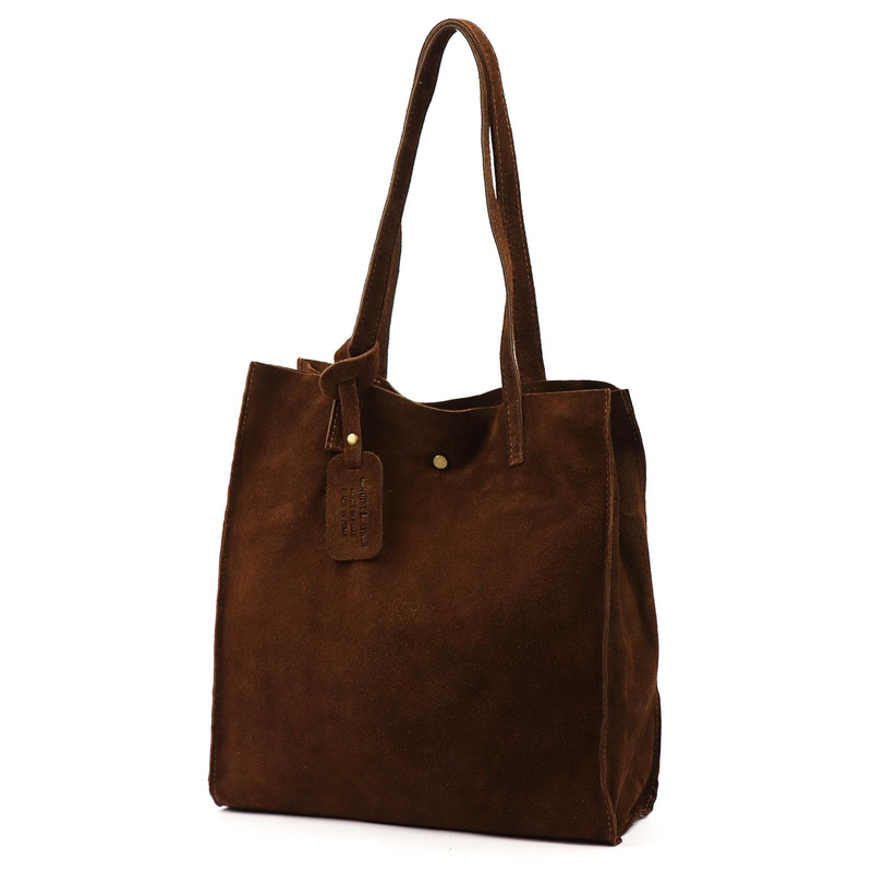 Luka Zamszowa duża damska shopperbag torebka na ramię z kosmetyczką