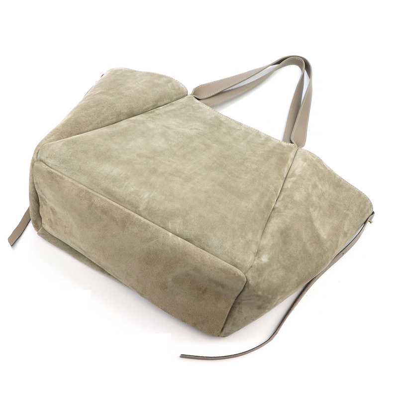 Damska duża skórzana zamszowa shopperbag z wyjmowaną kosmetyczką Luka