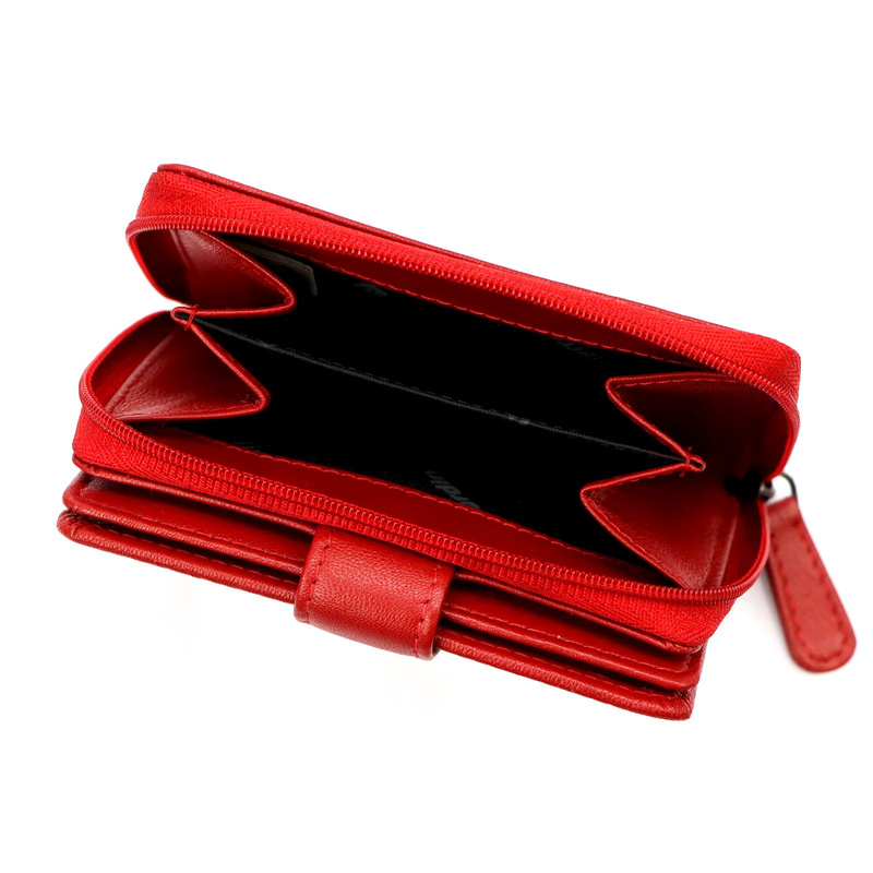 Pierre Cardin damska portmonetka skóra naturalna pionowy portfel zatrzask