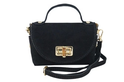 Mała torebka zamszowa wizytowa - Czarna