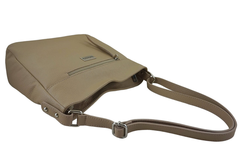 Torebka codzienna skórzana damska - Brązowa jasna