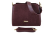 Torebka miejska z naturalnego zamszu i skóry - Bordowa