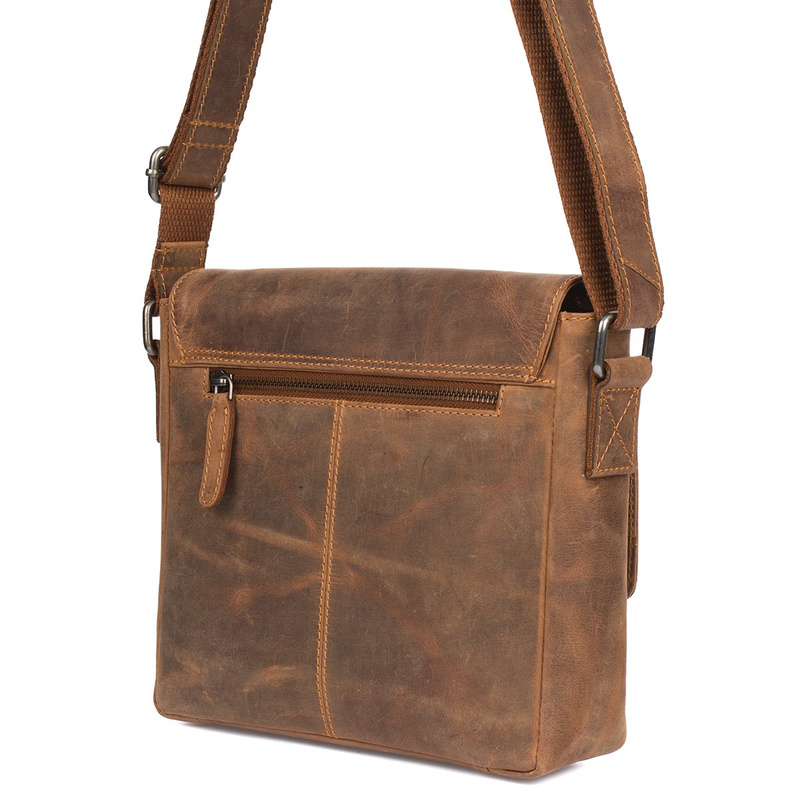Torba męska skórzana na ramię zgrabna brązowa elegancka Beltimore N13
