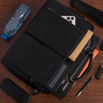 Torba męska skórzana na ramię laptopa duża biznesowa czarna Beltimore N07