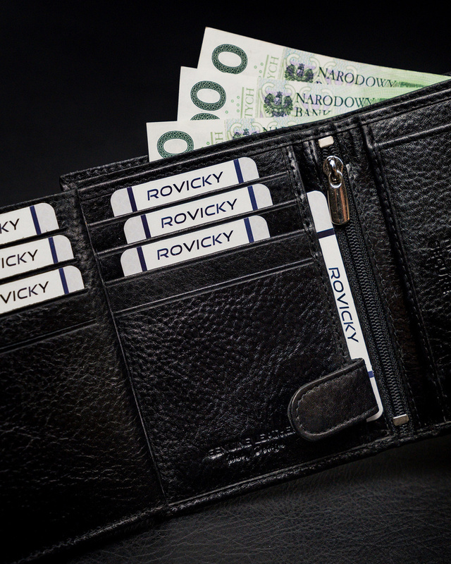Klasyczny męski portfel skórzany z RFID Rovicky