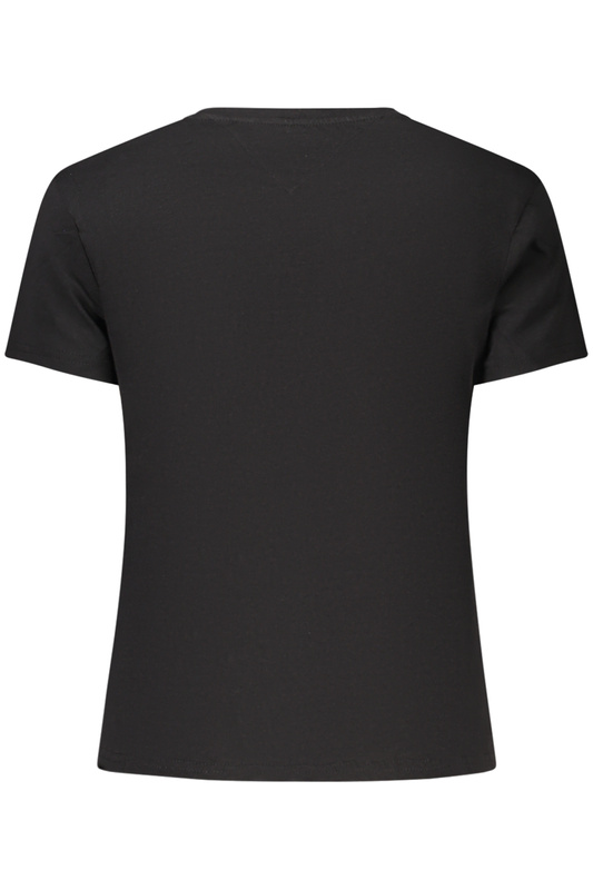 TOMMY HILFIGER DAMSKI T-SHIRT Z KRÓTKIM RĘKAWEM W KOLORZE CZARNYM