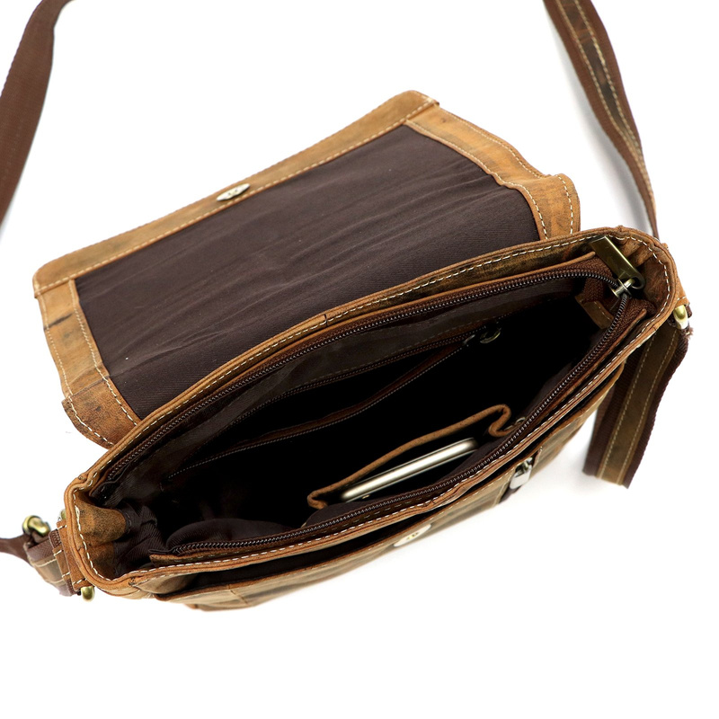 Nordee męska saszetka skóra naturalna torba miejska na ramię z kieszeniami