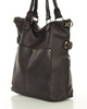 Torebka skórzana XL shopper vintage bag z kieszeniami vera pelle - MARCO MAZZINI brąz caffe