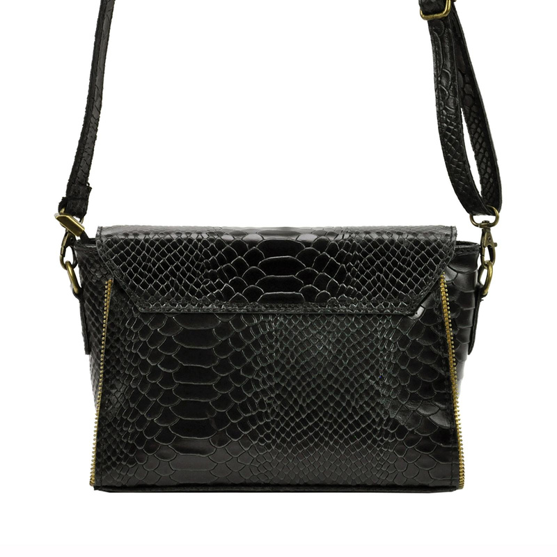 Vera Pelle damska listonoszka skórzana torebka na ramię skóra krokodyla