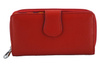 Kolorowy portfel skórzany damski - Czerwony