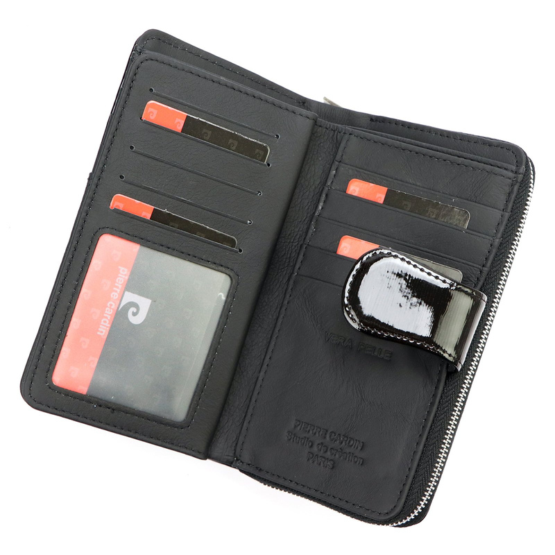 Pierre Cardin damski pionowy duży portfel skórzany podłużna portmonetka