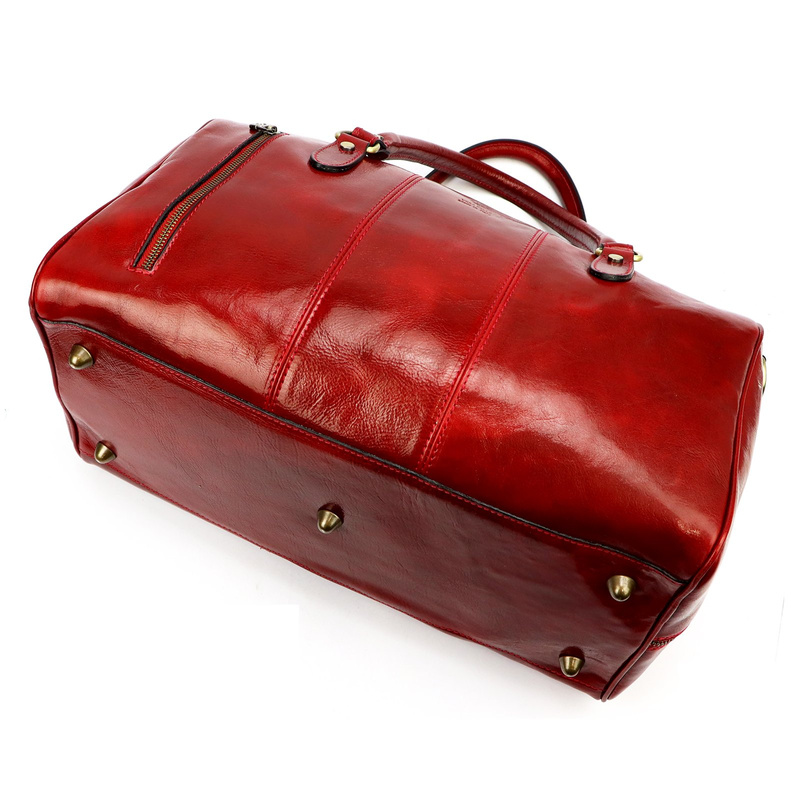 Gregorio podróżna torba skóra naturalna torba weekendowa duża z paskiem