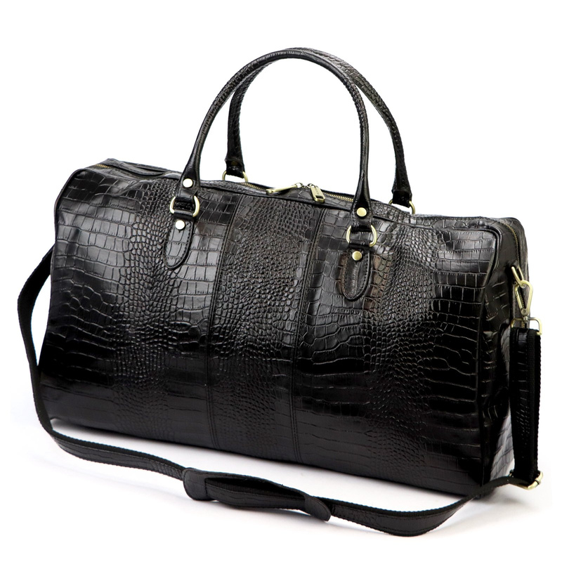 Gregorio Podróżna duża torba skórzana weekendowa dopinany pasek kieszenie