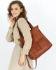 Torebka damska shopper A4 skóra naturalna - MARCO MAZZINI brąz camel