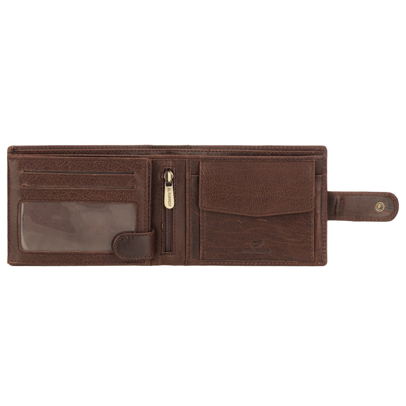 Zapinany Skórzany męski portfel EL FORREST z RFID