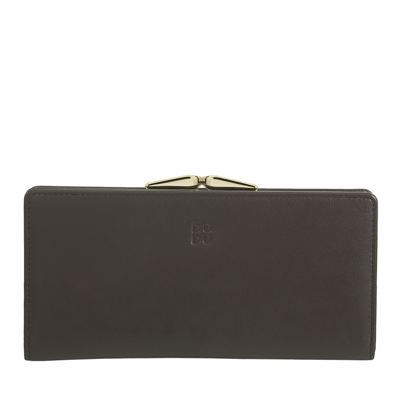 DuDu Podłużna damska portmonetka skóra naturalna podłużny duży portfel