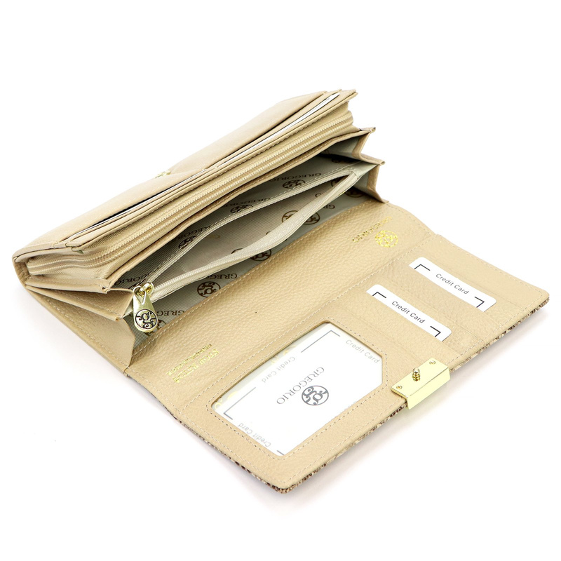 Duży Skórzany elegancki damski portfel od Gregorio