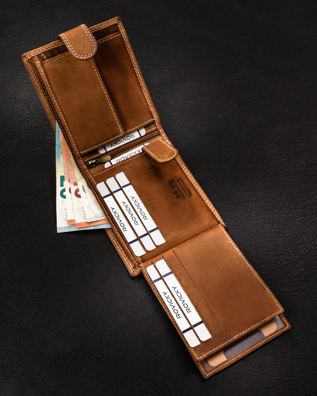 Skórzany męski portfel wzór czaszki od Always Wild