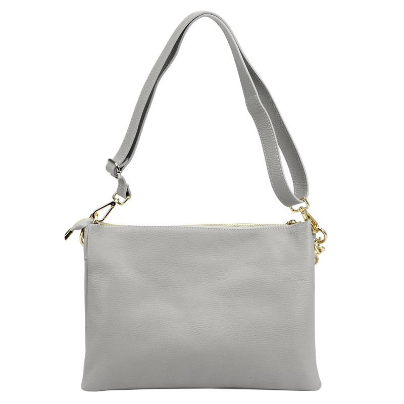 Vera Pelle damska listonoszka skórzana torebka przez ramię 3 komory