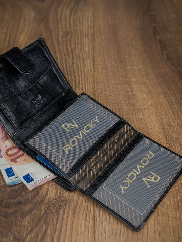 Portfel Skórzany Męski Rozbudowany Skóra Naturalna Licowa RFID Rovicky