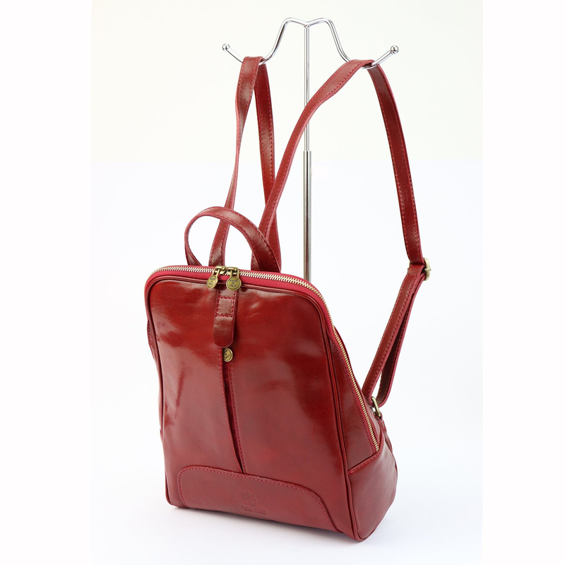 Florence Miejski Damski plecak skóra naturalna z kieszeniami na suwak