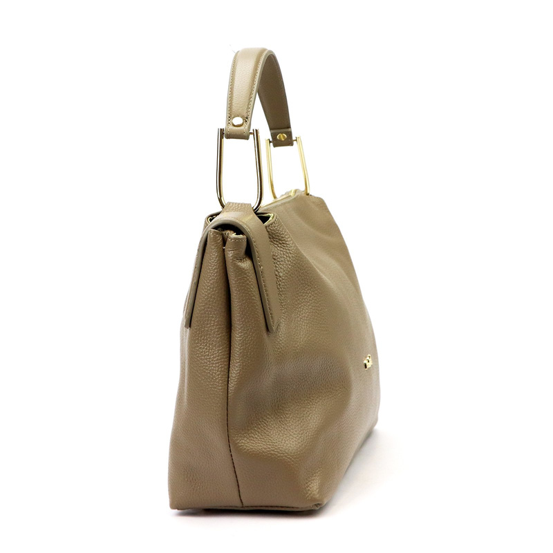 Duża Skórzana damska shopperbag torebka na ramię z uchwytem Pierre Cardin