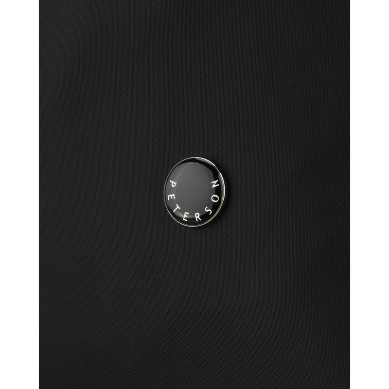 Czarna torebka damska z poliestru i skóry ekologicznej, jednokomorowa - Peterson