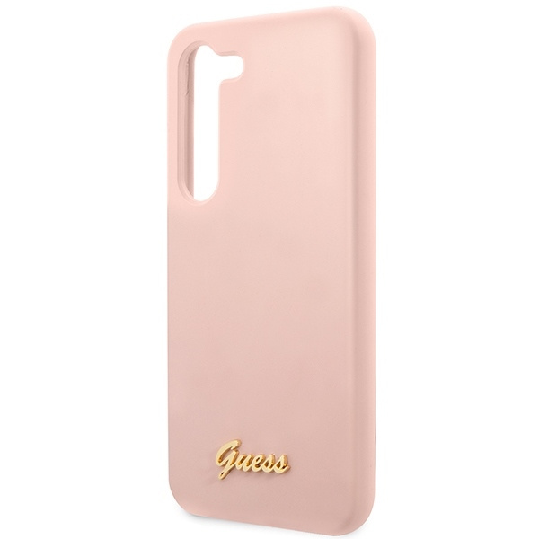 Guess GUHCS23MLSLMGPP S23+ S916 różowy/pink hardcase Silicone Script Metal Logo