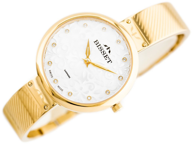 ZEGAREK DAMSKI BISSET BSBF20 (zb576b) - SZAFIROWE SZKŁO