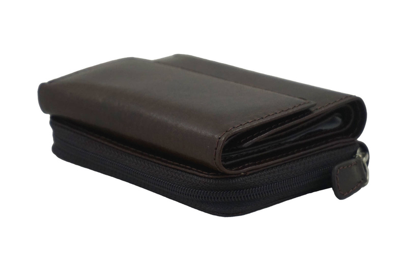 Barberinis - portfel skórzany damski - Brązowy ciemny