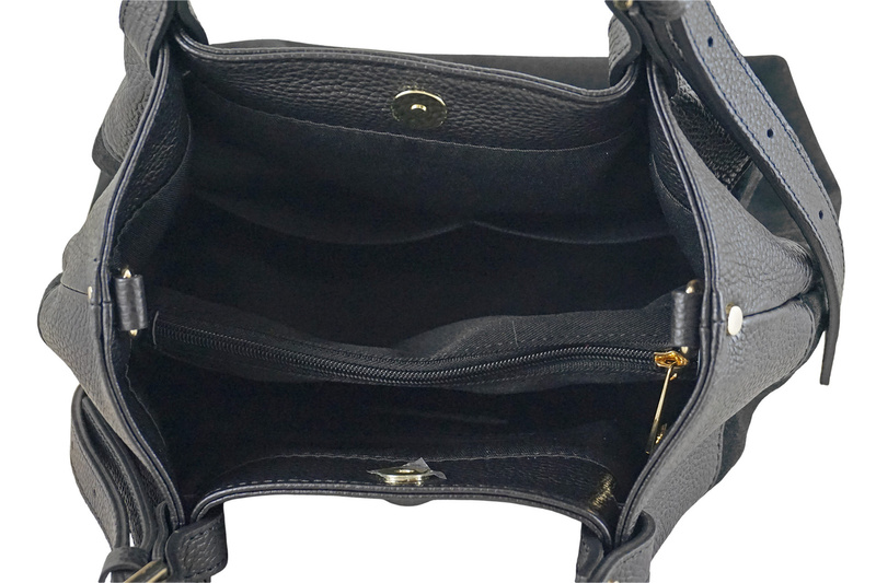 Elegancka torebka damska z naturalnego zamszu - Czarna